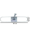 Tradineur - Plataforma métalica para mopa, base de acero, accesorio limpieza de suelos, baldosas, baño, hogar - 60 cm