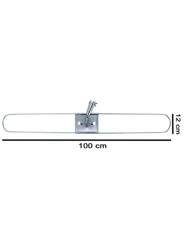 Tradineur - Plataforma métalica para mopa, base de acero, accesorio limpieza de suelos, baldosas, baño, hogar - 100 cm