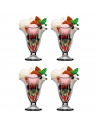 Tradineur - Pack de 4 copas de helado, modelo Canada, vidrio soda lime, diseño sofisticado y elegante, postres, cócteles, aptas