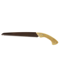 Tradineur - Sierra de mano para podar, mango de madera y hoja de 350 mm, dentado japonés, segueta, resistente y ligera, uso fore