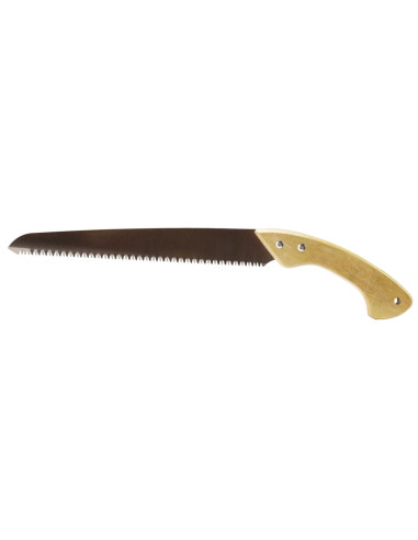 Tradineur - Sierra de mano para podar, mango de madera y hoja de 350 mm, dentado japonés, segueta, resistente y ligera, uso fore