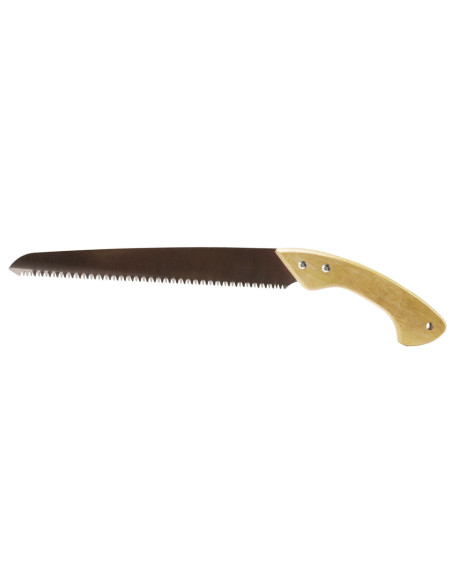 Tradineur - Sierra de mano para podar, mango de madera y hoja de 350 mm, dentado japonés, segueta, resistente y ligera, uso fore