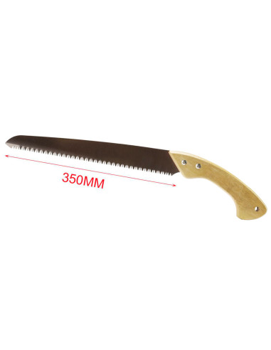 Tradineur - Sierra de mano para podar, mango de madera y hoja de 350 mm, dentado japonés, segueta, resistente y ligera, uso fore