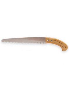 Tradineur - Sierra de mano para podar, mango de madera y hoja de 270 mm, dentado japonés, segueta, resistente y ligera, uso fore