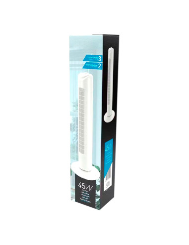 Tradineur - Ventilador de columna de suelo - Rejilla de 44 cm - 3 Velocidad - Oscilante 180º - temporizador de 2h - Idóneo para