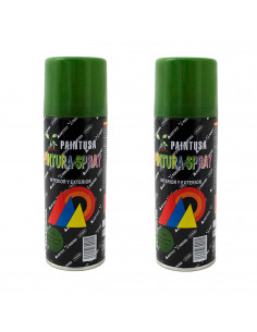 Montoro - Pack de 2 botes de pintura en spray verde máquina A38, 200 ml, válido para multitud de superficies de interior y exter