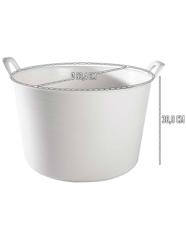 Tradineur - Capazo redondo con asas - Capacidad de 56 litros - Fabricado en España - Apto para uso Alimentario - Ø 53,4 x 36,9 c