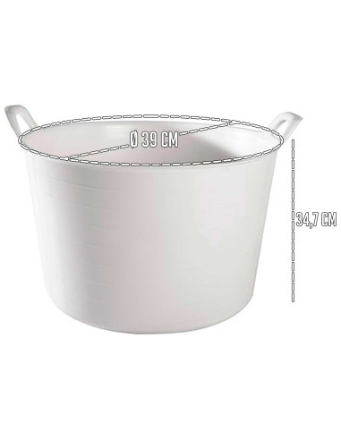 Tradineur - Capazo redondo con asas - Capacidad de 25 litros - Fabricado en España - Apto para uso Alimentario - Ø 39 x 34,7 cm