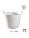 Tradineur - Capazo redondo con asas - Capacidad de 25 litros - Fabricado en España - Apto para uso Alimentario - Ø 39 x 34,7 cm