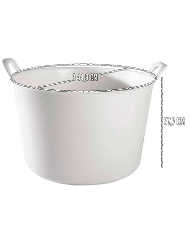 Tradineur - Capazo redondo con asas - Capacidad de 42 litros - Fabricado en España - Apto para uso Alimentario - Ø 44,9 x 37,7 c