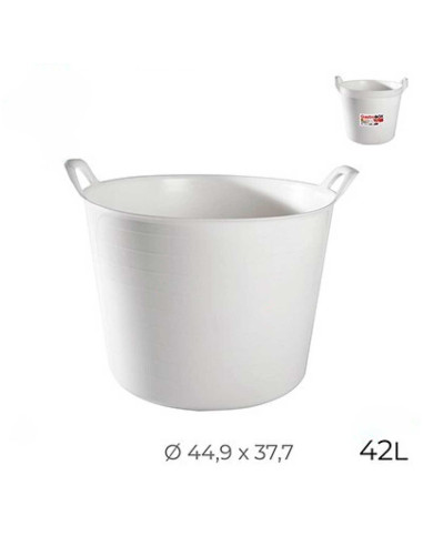 Tradineur - Capazo redondo con asas - Capacidad de 42 litros - Fabricado en España - Apto para uso Alimentario - Ø 44,9 x 37,7 c