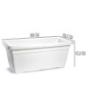 Tradineur - Jardinera de plástico sin Plato - 100 cm - Agujeros de drenaje - Modelo PLFT - Forma Rectangular - Ideal para decora