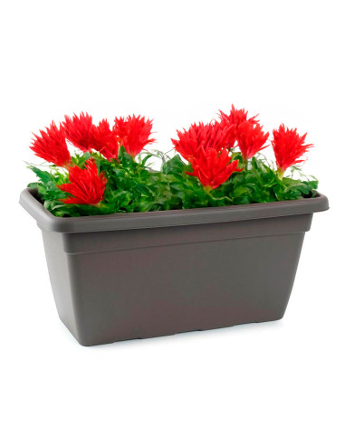 Tradineur - Jardinera de plástico sin Plato - 100 cm - Agujeros de drenaje - Modelo PLFT - Forma Rectangular - Ideal para decora