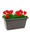 Tradineur - Jardinera de plástico sin Plato - 100 cm - Agujeros de drenaje - Modelo PLFT - Forma Rectangular - Ideal para decora