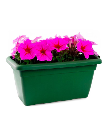 Tradineur - Jardinera de plástico sin Plato - 100 cm - Agujeros de drenaje - Modelo PLFT - Forma Rectangular - Ideal para decora