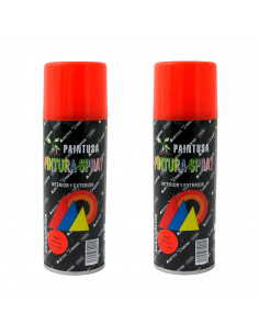 Montoro - Pack de 2 botes de pintura en spray naranja A03, 200 ml, válido para multitud de superficies de interior y exterior