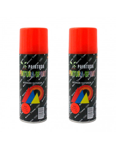 Montoro - Pack de 2 botes de pintura en spray naranja A03, 200 ml, válido para multitud de superficies de interior y exterior
