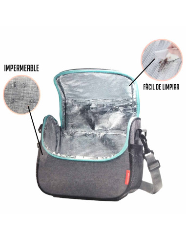 Tradineur - Bolsa Térmica Picnic - Cremallera color surtido - Mantiene tanto el calor como el frío - Impermeable - Fácil de limp