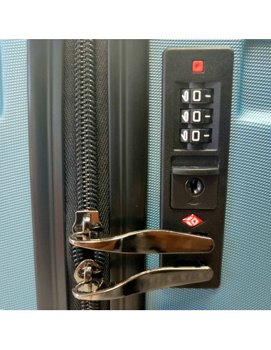 Tradineur - Maleta Pequeña con Ruedas Desmontables - Combinación de Seguridad - Incluye Mango integrado y Mango Extensible de 50