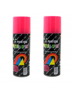 Montoro - Pack de 2 botes de pintura en spray púrpura A12, 200 ml, válido para multitud de superficies de interior y exterior