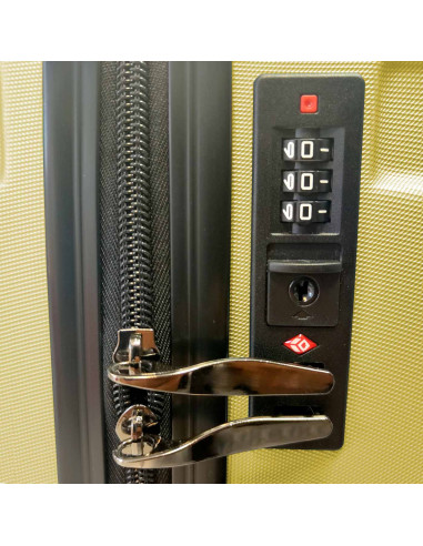 Tradineur - Maleta Mediana con Ruedas Desmontables - Combinación de Seguridad - Incluye Mango integrado y Mango Extensible de 50