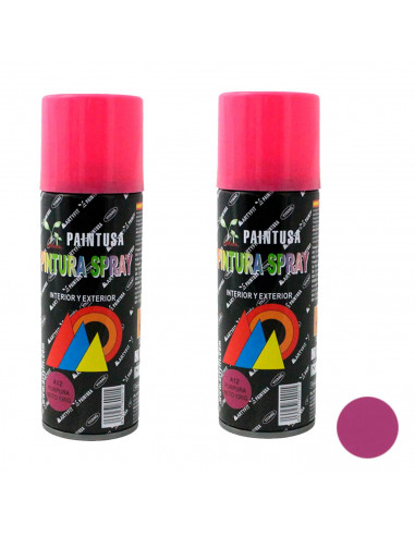 Montoro - Pack de 2 botes de pintura en spray púrpura A12, 200 ml, válido para multitud de superficies de interior y exterior