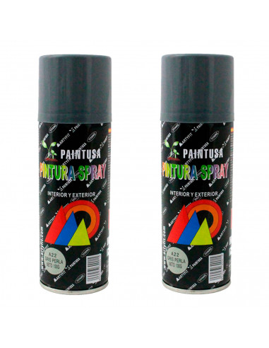 Montoro - Pack de 2 botes de pintura en spray gris perla A22, 200 ml, válido para multitud de superficies de interior y exterior