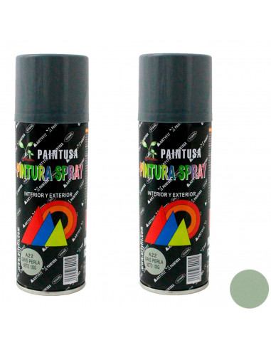 Montoro - Pack de 2 botes de pintura en spray gris perla A22, 200 ml, válido para multitud de superficies de interior y exterior