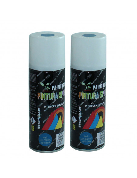 Montoro - Pack 2 botes de pintura en azul oscuro A09 200 ml, válido para multitud de superficies de interior y exterior. Pintura Montoro - Pack 2 botes de pintura en azul oscuro A09 200 ml, válido para multitud de superficies de interior y exterior. Pintura