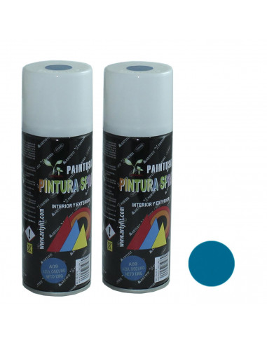 Montoro - Pack 2 botes de pintura en azul oscuro A09 200 ml, válido para multitud de superficies de interior y exterior. Pintura