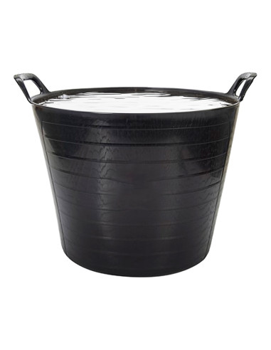 Tradineur - Capazo Multiusos Redondo con Asa - Fabricado en Plástico - Ideal para el transporte de objetos - Capacidad de 25 Lit