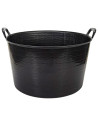 Tradineur - Capazo Multiusos Redondo con Asa - Fabricado en Plástico - Ideal para el transporte de objetos - Capacidad de 42 Lit