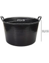 Tradineur - Capazo Multiusos Redondo con Asa - Fabricado en Plástico - Ideal para el transporte de objetos - Capacidad de 42 Lit