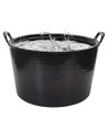 Tradineur - Capazo Multiusos Redondo con Asa - Fabricado en Plástico - Ideal para el transporte de objetos - Capacidad de 42 Lit
