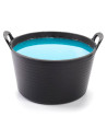Tradineur - Capazo Multiusos Redondo con Asa - Fabricado en Plástico - Ideal para el transporte de objetos - Capacidad de 15 Lit