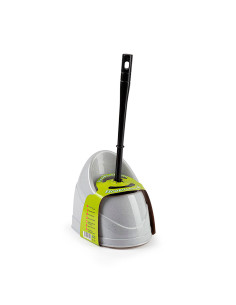 Tradineur - Escobillero Jaspeado WC - Fabricado en Plástico - Dispone de dos escobillas diferentes - 36,5 x 14,5 x 19,5 cm - Col