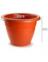 Tradineur - Maceta Redonda "Terracota" - Fabricado en Plástico - Macetero apto para Exterior e Interior del hogar - 60 cm - Colo
