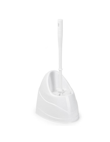 Tradineur - Escobillero WC - Fabricado en Plástico - Base tiene una forma alargada para adaptarse - 36,5 x 14,5 x 19,5 cm - Colo