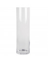 Jarrón de cristal cilíndrico decorativo 38,5 x 15 cm, florero tubular transparente, sencillo, moderno para decorar el interior d