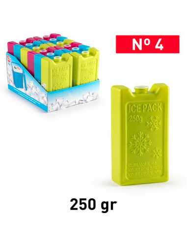 Tradineur - Pack de 4 Acumuladores de Frío N.º 4 - 250 G - Fabricado en Plástico - Ideal para mantener la temperatura en tu neve