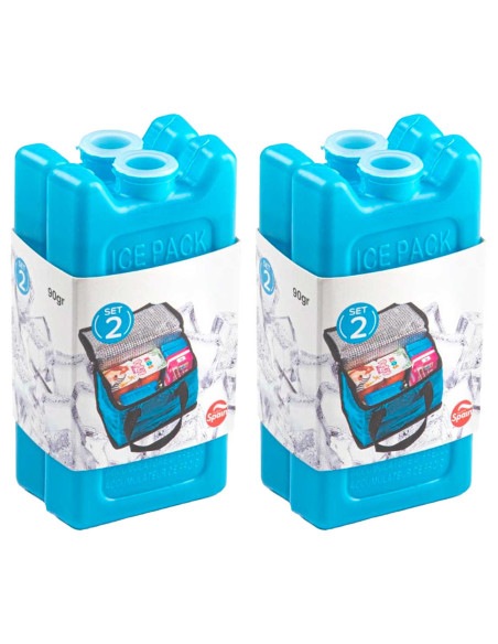 Tradineur - Pack de 4 Acumuladores de Frío N.º 2 - 90 G - Fabricado en Plástico - Ideal para mantener la temperatura en tu never