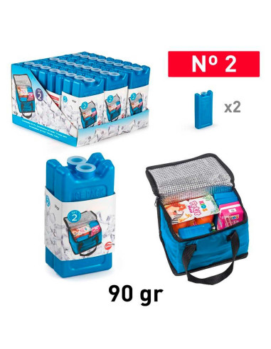 Tradineur - Pack de 4 Acumuladores de Frío N.º 2 - 90 G - Fabricado en Plástico - Ideal para mantener la temperatura en tu never