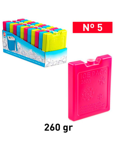 Tradineur - Pack de 4 Acumuladores de Frío N.º 5 - 260 G - Fabricado en Plástico - Ideal para mantener la temperatura en tu neve