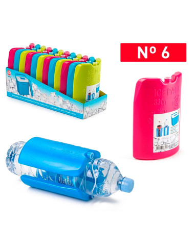 Tradineur - Pack de 4 Acumuladores de Frío N.º 6 - 330 G - Fabricado en Plástico - Ideal para mantener la temperatura en tu neve