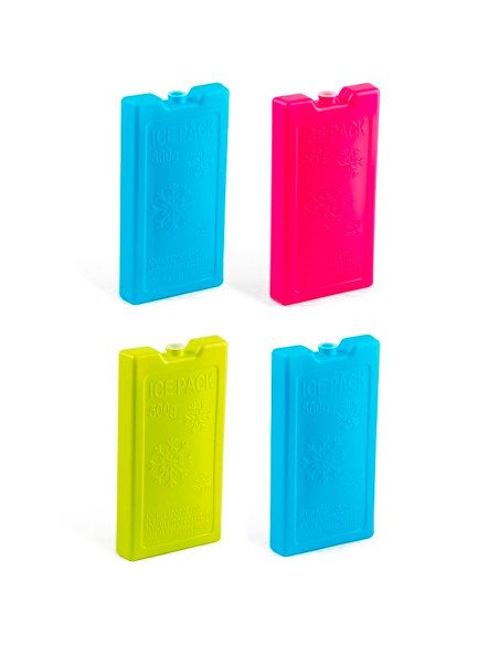 Tradineur - Pack de 4 Acumuladores de Frío N.º 7 - 500 G - Fabricado en Plástico - Ideal para mantener la temperatura en tu neve