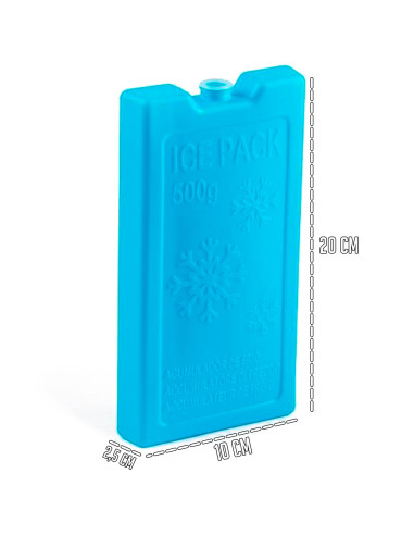Tradineur - Pack de 4 Acumuladores de Frío N.º 7 - 500 G - Fabricado en Plástico - Ideal para mantener la temperatura en tu neve