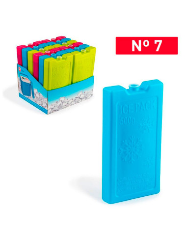 Tradineur - Pack de 4 Acumuladores de Frío N.º 7 - 500 G - Fabricado en Plástico - Ideal para mantener la temperatura en tu neve