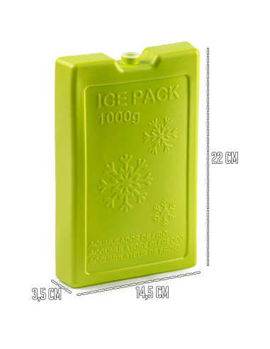 Tradineur - Pack de 4 Acumuladores de Frío N.º 8 - 1000 G - Fabricado en Plástico - Ideal para mantener la temperatura en tu nev