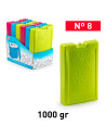 Tradineur - Pack de 4 Acumuladores de Frío N.º 8 - 1000 G - Fabricado en Plástico - Ideal para mantener la temperatura en tu nev