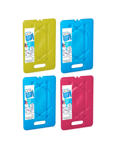 Tradineur - Pack de 4 Acumuladores de Frío N.º 11 - 800 G - Fabricado en Plástico - Ideal para mantener la temperatura en tu nev